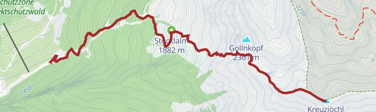 Route map: Naviser Kreuzjöchl (2.536)